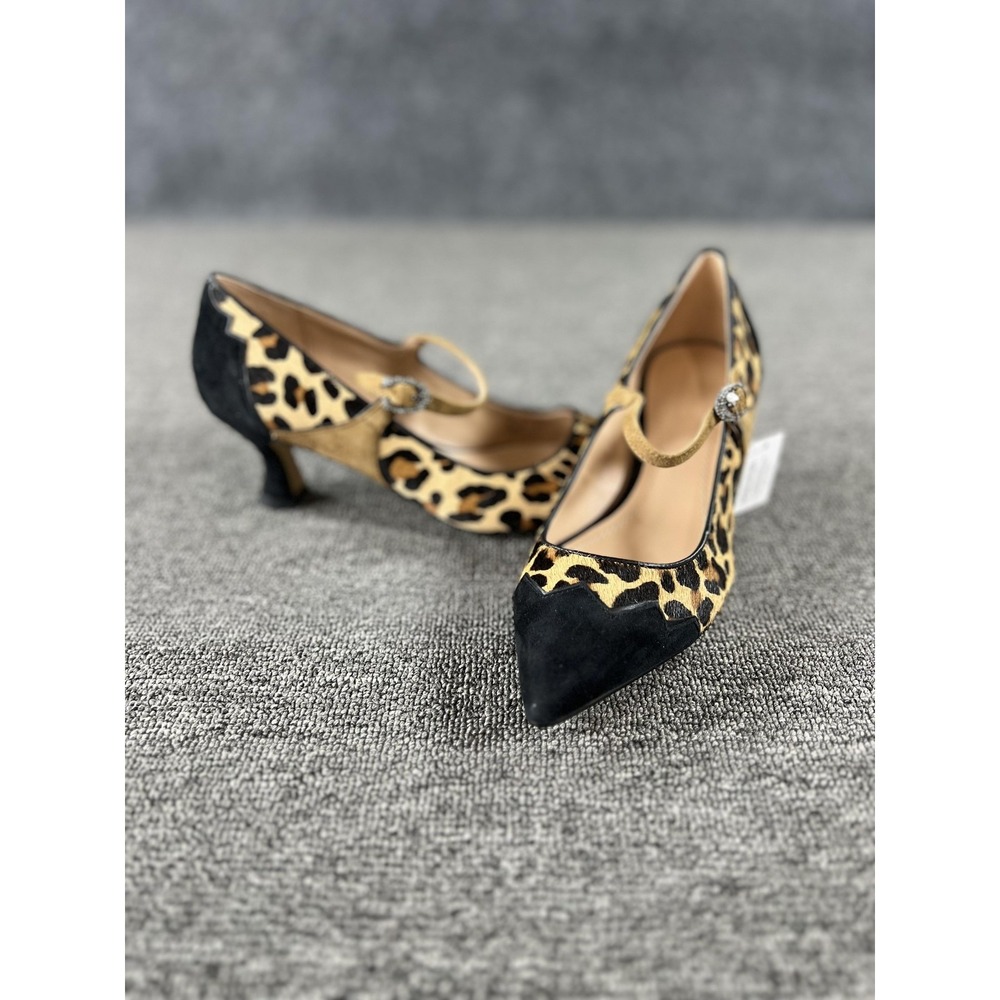 Coach x Tabitha Simmons Shoes Womens‎ 5 Brown Leopard Calf Hair Mary Jane Pumps